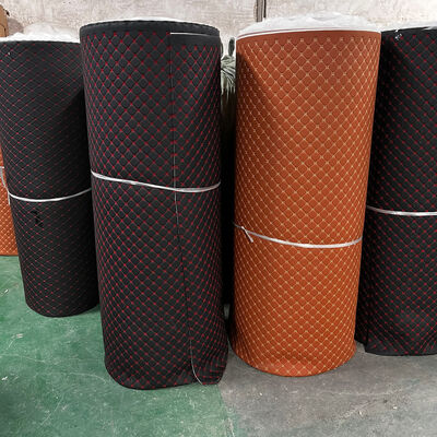 Custom Pattern Embroidery PVC Leather Car Floor Mat Roll For Car Mat