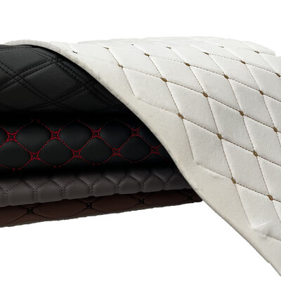 Non Slip Embroidery PVC Leather Quilted Leather Material For Sofa Car Seat Covering