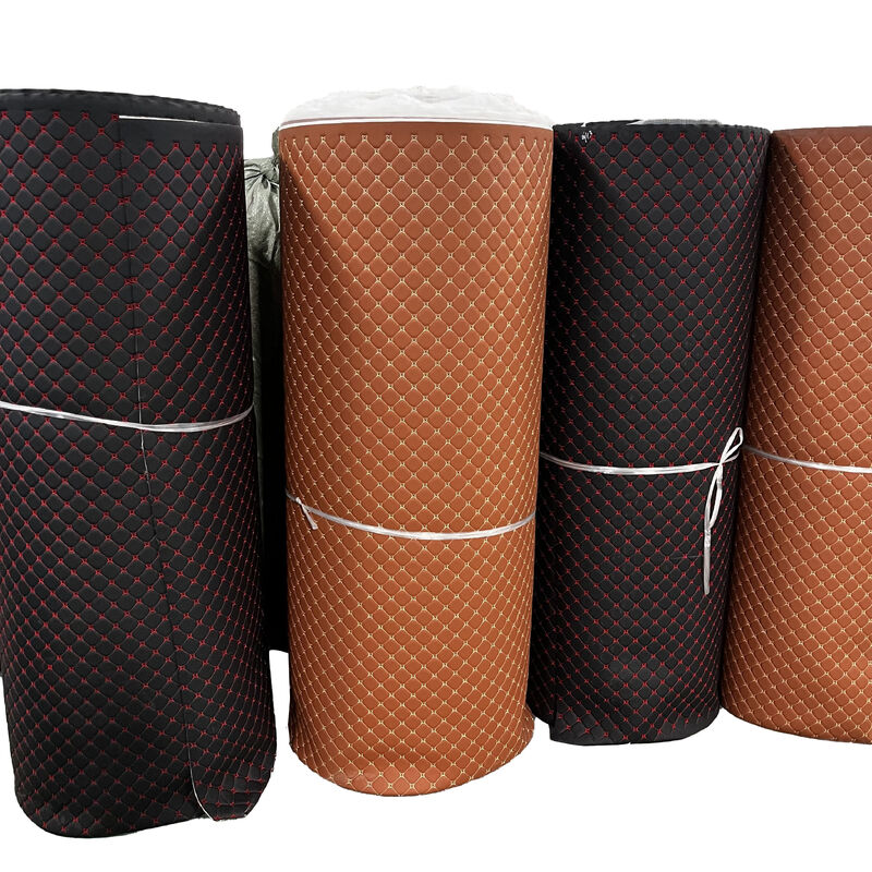 Quilted Embroidery PVC Leather For Car Seat Cover And Furniture