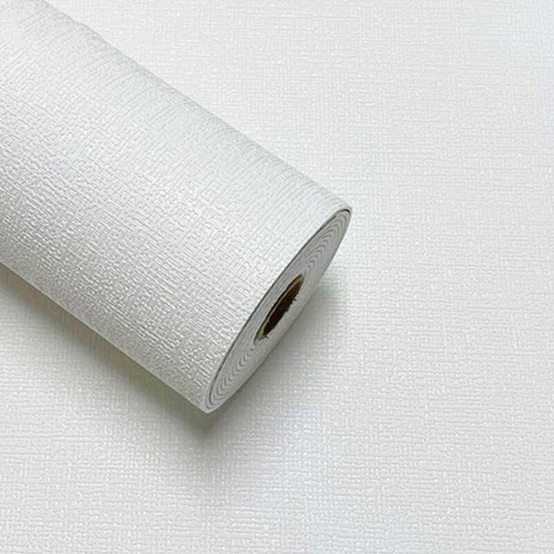 Linen Textured 3D Self Adhesive Foam Wallpaper Fire Retardant Wall Covering Roll For Apartment
